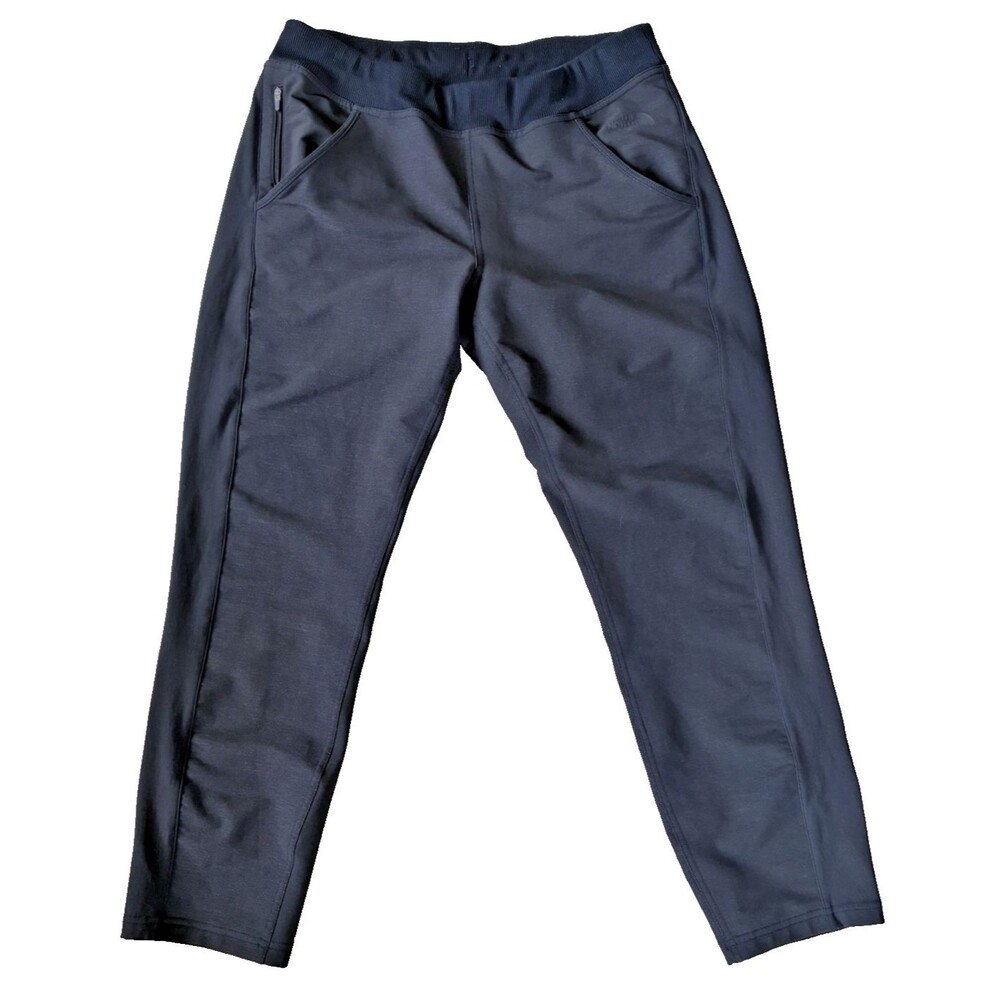 The North Face Womens Medium Black Stretch Hiking Travel Pants Drawstring Zip Po